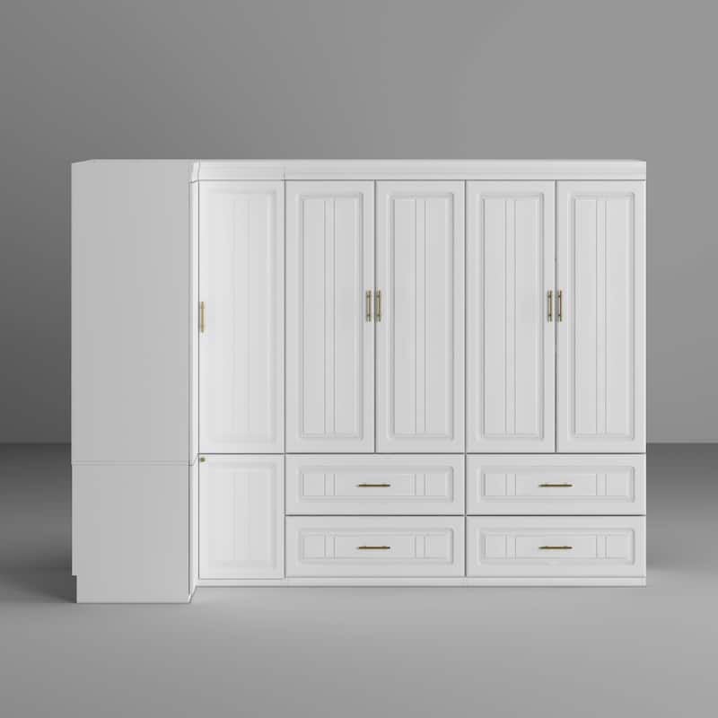 93.9"H/74.2"H Armoires Wardrobe Closet Cabinet Hanging Drawers Storage