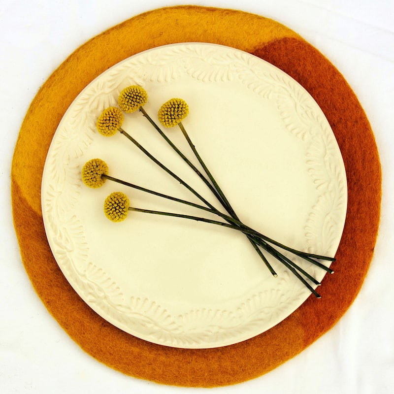 Handmade Felt Paisley Placemat Chargers, Set of 4