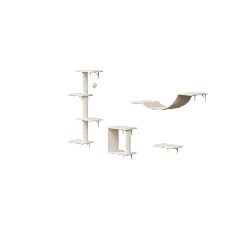 4pcs Modern Wall-Mounted Cat Furniture - Beige - Beige