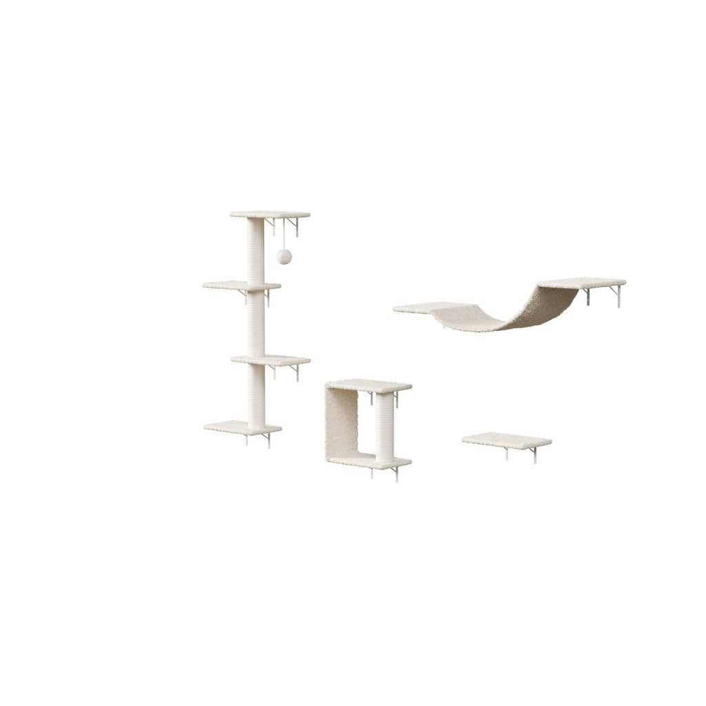 4pcs Modern Wall-Mounted Cat Furniture - Beige