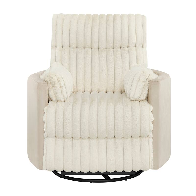 Swivel Recliner Chair with 360° Rotation, Manual Recline & Plush Arms