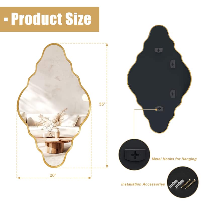 Scalloped Wall Mirror Irregular Decorative Wall Mirror