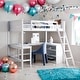preview thumbnail 1 of 55, Modern Full Size Loft Bed With Shelves and Desk,No Box Spring Required for Bedroom White