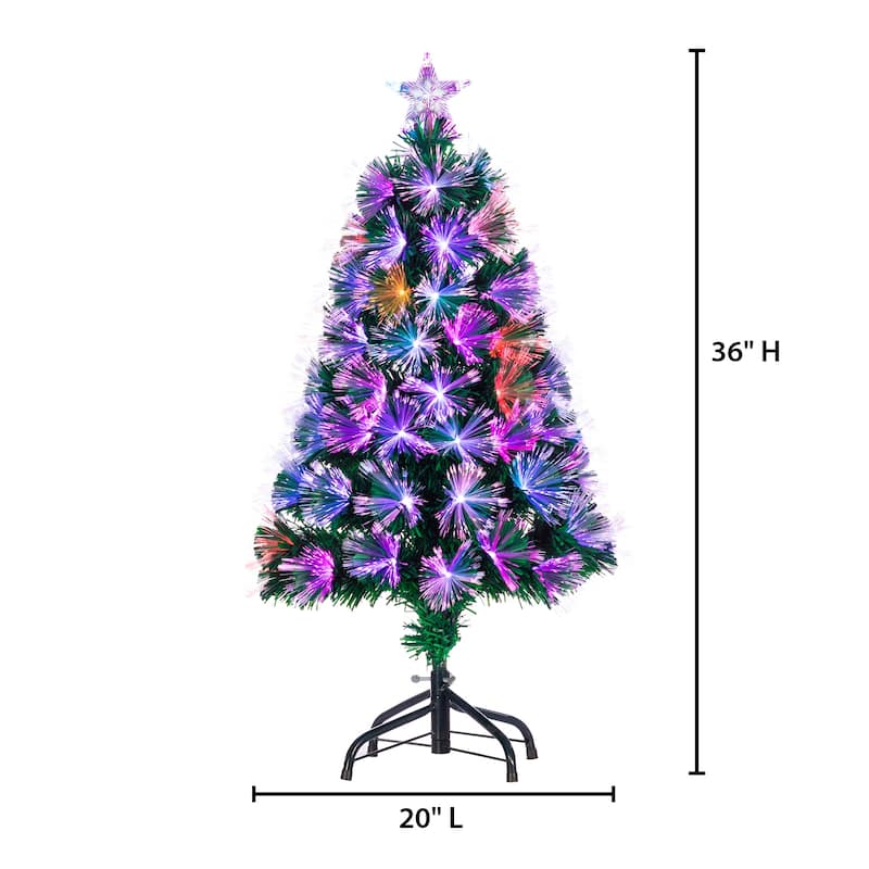 3 Foot Fiber Optic Color Changing Tree - N/A