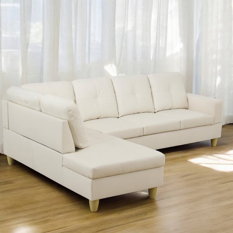 KISRAIS 103" Wide 2-Piece Vegan Leather Sectional Sofa