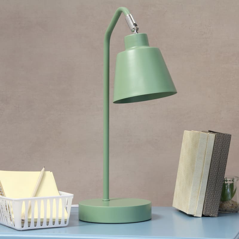 Metal Desk Lamp with Adjustable Cone Shade for Modern Workspace - 7.80 x 5.60 x 16 in. (L x W x H)