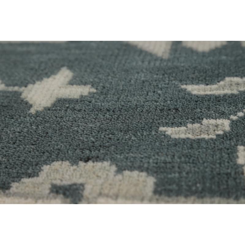 Blue Oushak Indian Area Rug Handmade Wool Carpet - 7'11" x 10'0"
