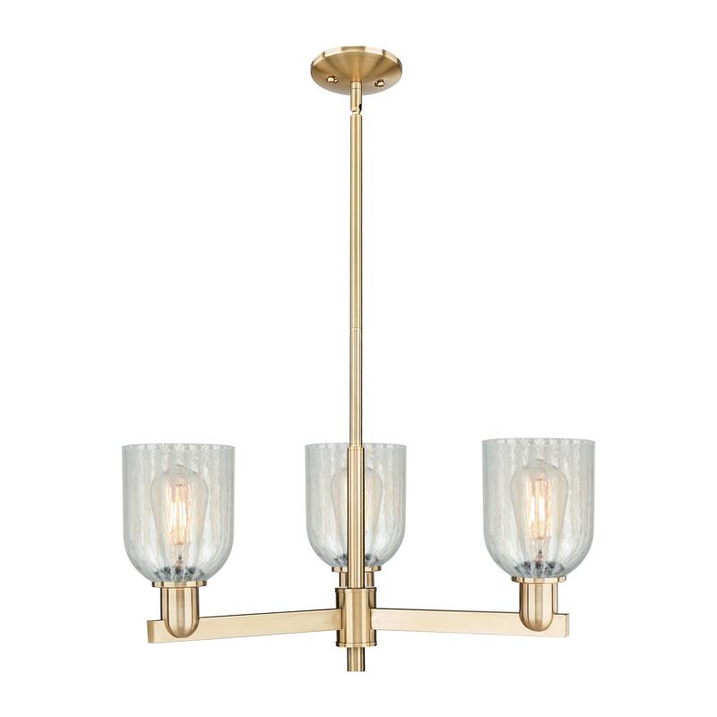 Innovations Lighting Endless Possibilities Arcadia - Caledonia - 3 Light 27" Stem Hung Chandelier with Mouchette Shade - Mouchette/Champagne Bronze