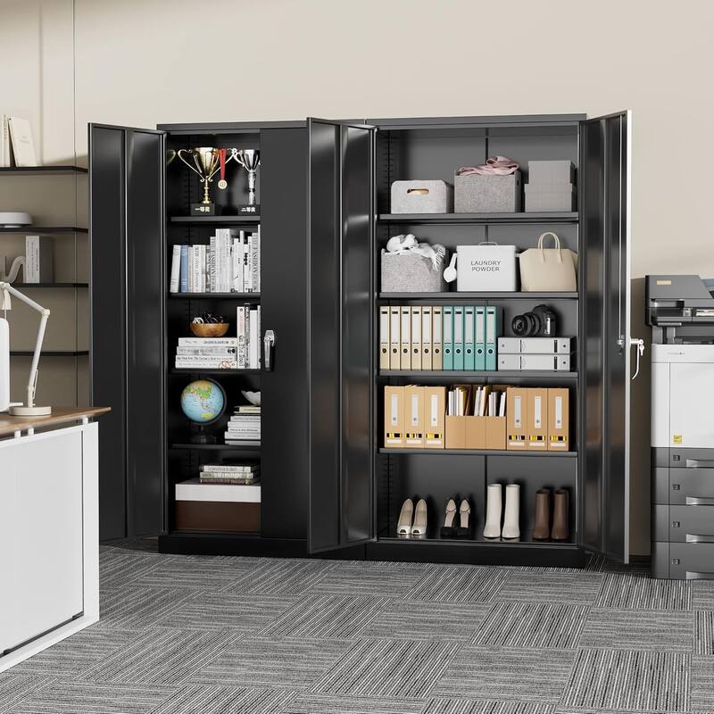 71'' H Metal Garage Storage Cabinet with Locking Doors and Adjustable Shelves