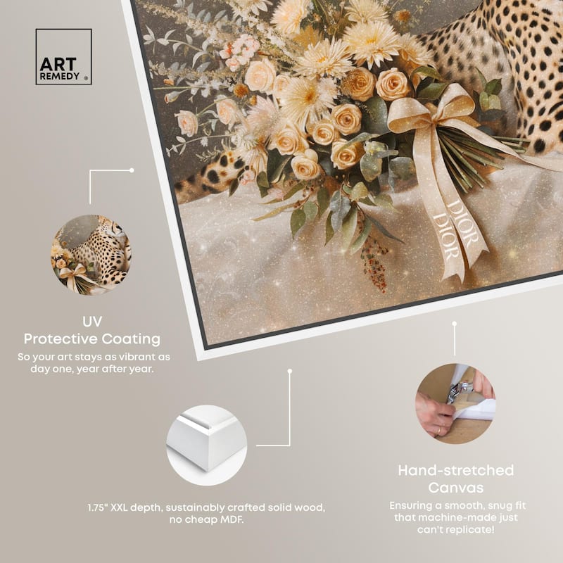 Bouquet Cheetah Canvas by Art Remedy
