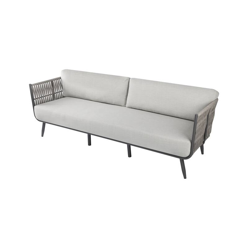 Elementi Milano Outdoor Aluminum 3-Seat Sofa with Sunbrella® Cushions