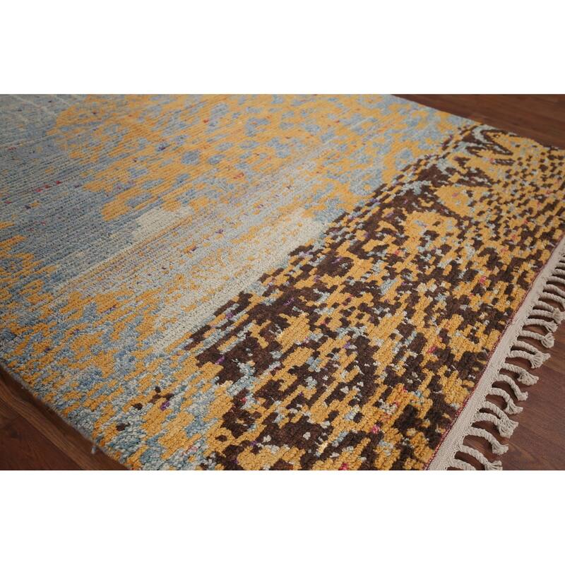 All-Over Moroccan Abstract Area Rug Handmade Wool Carpet - 5'3"x 8'3"