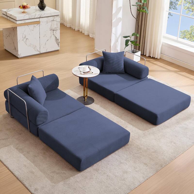 Modular Couch Sofa Bed, Convertible Design with Removable Armrests,Folding Mattress Couch for Small Spaces ,No Assembly