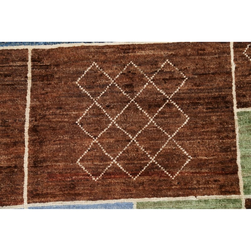 Geometric Gabbeh Kashkoli Oriental Area Rug Wool Hand-knotted Carpet - 3'10" x 6'5"