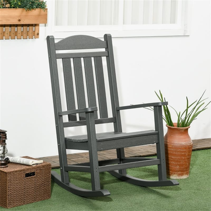 Outdoor Rocking Chair HDPE Weather Resistant Patio Garden Chair