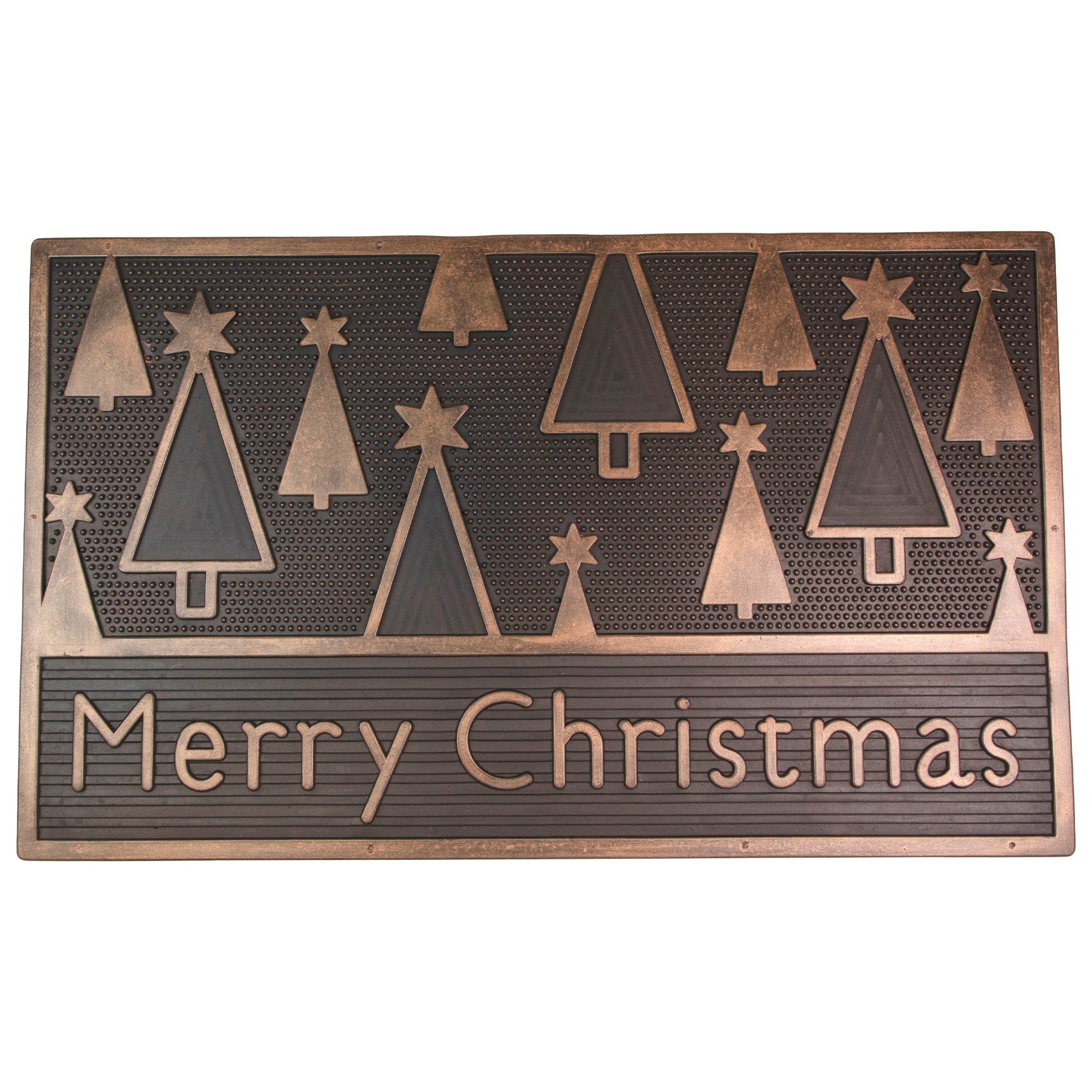 Black and Gold Merry Christmas Doormat 18" x 30"