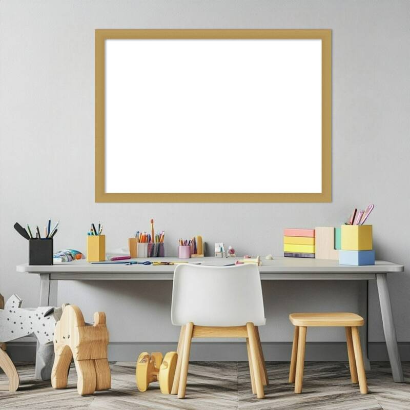 Amanti Art Grace Brushed Gold Narrow Framed Dry Erase Magnetic Board