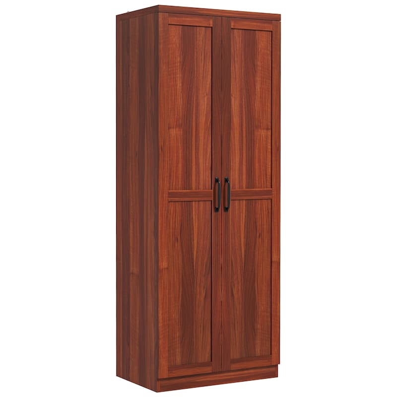 HOMCOM 63" 2-Door Kitchen Pantry, Freestanding Storage Cabinet with 5-tier Shelving and 2 Adjustable Shelves for Dining Room