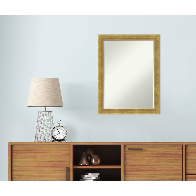 Angled Half-Inch-Bevel Wood Framed Wall Mirror - Glass Size 18x24