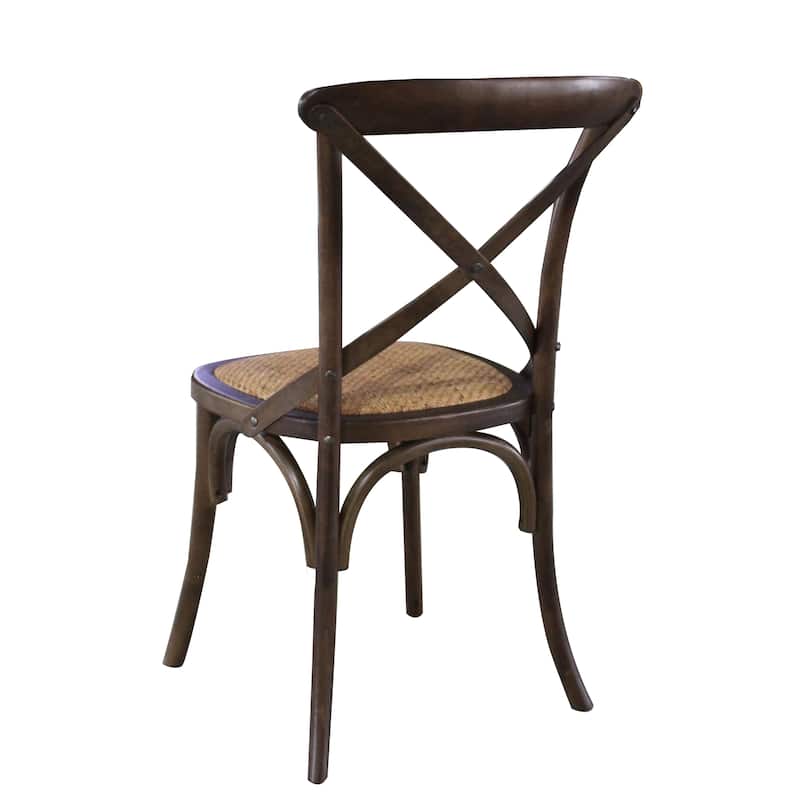 Porthos Home Remus Wood Dining Chair, Rattan And Birch Wood
