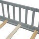 preview thumbnail 32 of 31, Twin Size Floor Platform Bed with Built-in Book Storage Rack