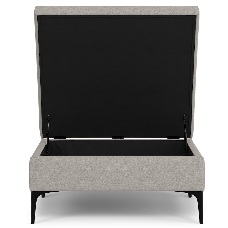 WYNDENHALL Lilah 36" Wide Contemporary Coffee Table Storage Ottoman with Lift Up Lid