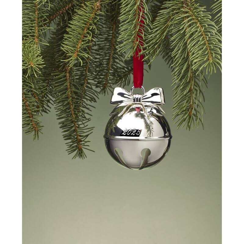 Lenox 2025 Jingle Bell Silverplate Ornament - 2.75" Round