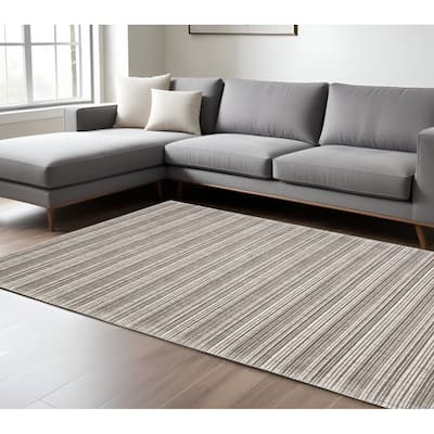 HomeRoots Striped Industrial Rectangle Area Rug