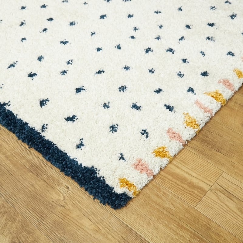 Carson Carrington Abstract Polka Dot Shag Area Rug