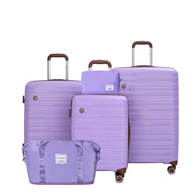 5-Piece Set (20"24"28 +a travel bag and a toiletry bag) ,PP Hardshell Carry on Luggage Set