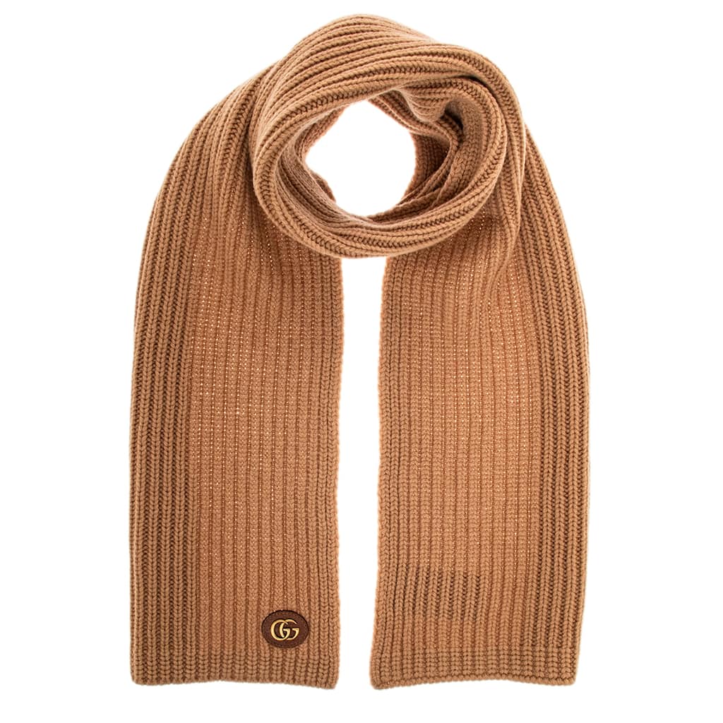 Gucci Knit Wool Scarf with Double G