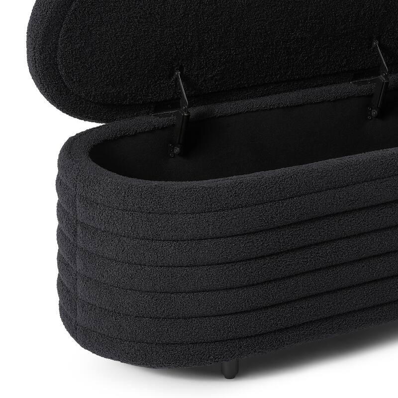 Bayville Sherpa Polyester Flip Top Storage Ottoman - 42"
