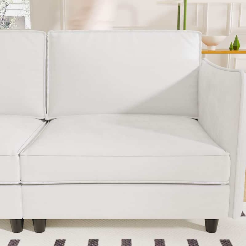Christopher Knight Home - Benjamin Grand 6-Seater U-Shaped Sofa with Movable Ottoman and Convenient Storage Pockets
