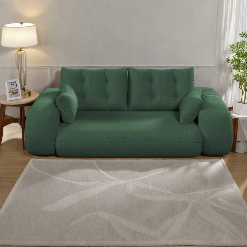 78.7" Teddy 3-Seater Sleeper Sofa Modular Floor, Convertible Lounge - Green