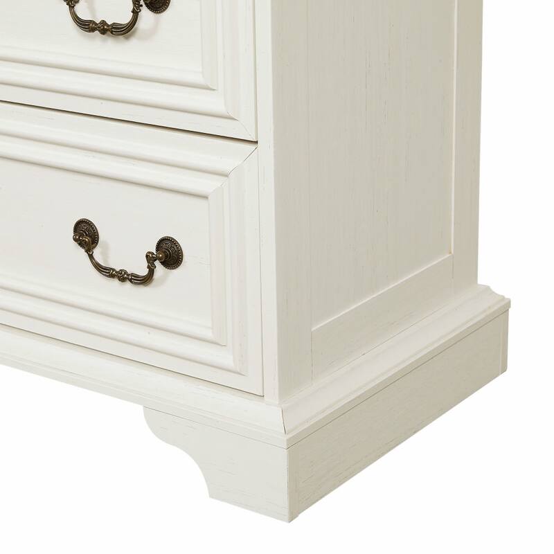7 Drawers Dresser for Bedroom, Multi-functiona Wooden Storage Cabinet, Clothing Organizer with Roman Column Handles