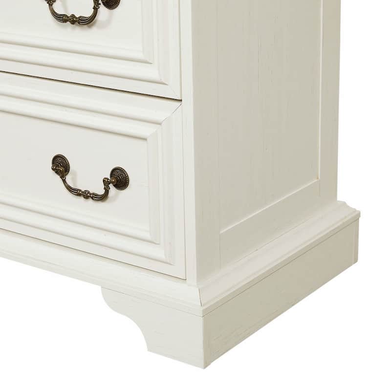 Farmhouse Modern 7-Drawer Horizontal Dresser, Vintage Design, Storage Dressers Organizer for Bedroom, Living Room