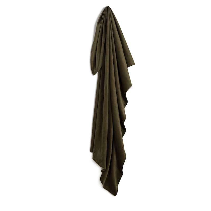 Padma Velvet Throw-Style Bed Scarf - Twin - Chive