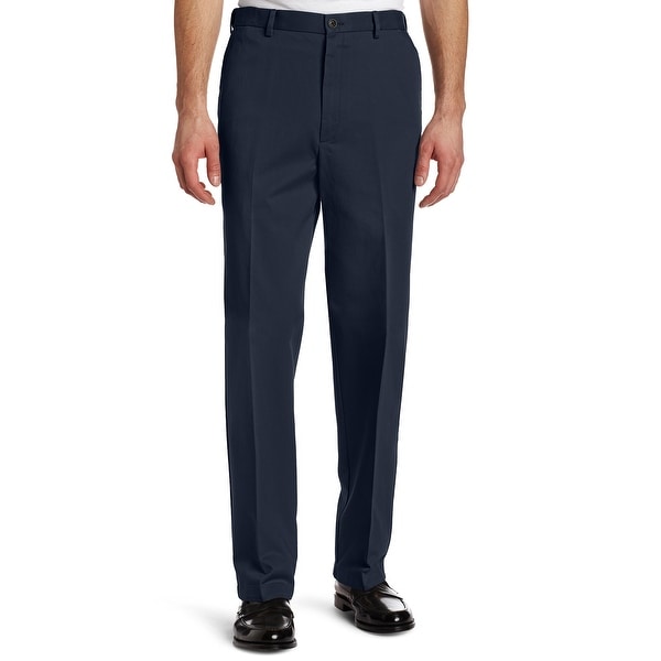 Haggar Mens Pants Navy Blue Size 42x29 Classic Fit Flat Front Khakis. Opens flyout.