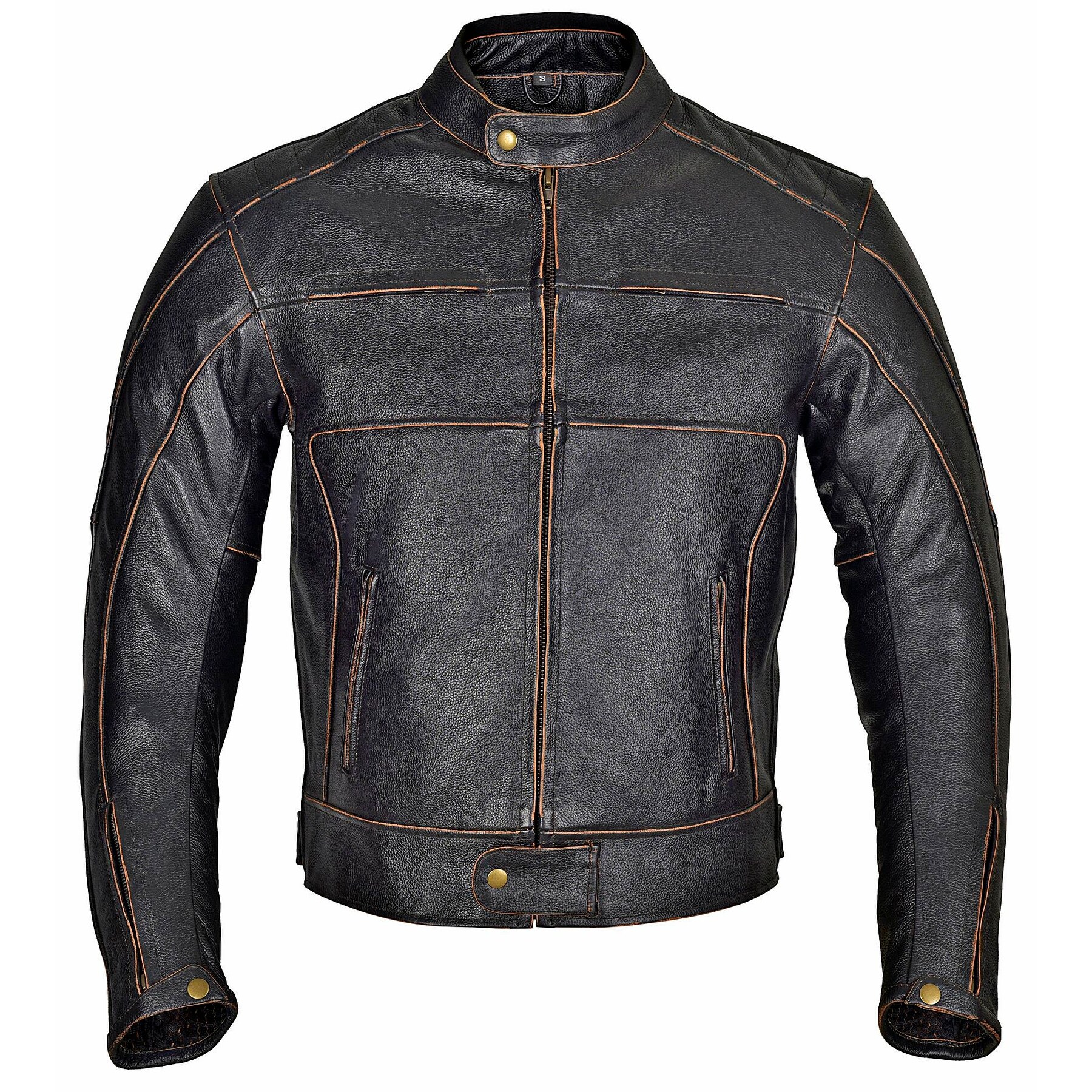 Shop Men Motorcycle Armor Leather Jacket Vintage Style Overstock
