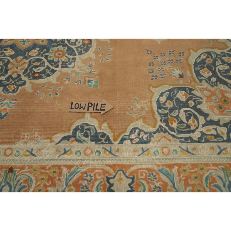 Hand Knotted Oriental 100% Wool Carpet Traditional Medallion Oranges & Rust Tabriz Area Rug - 10' 11'' X 7' 10''