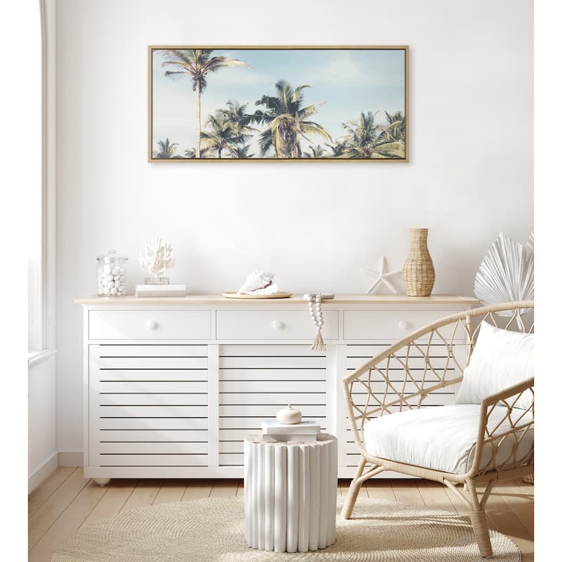 Kate and Laurel Sylvie Coco Palm Frame Canvas by Creative Bunch Studio