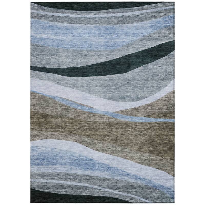 HomeRoots Abstract Transitional Rectangle Outdoor Rug