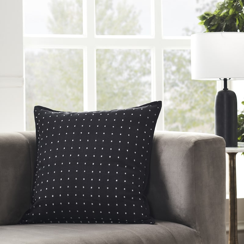 Brittany Polka Dot Throw Pillow - 20" - Black and White