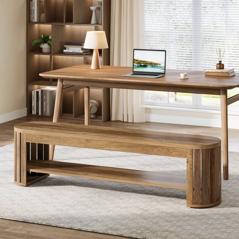 Wood Dining Bench, Entryway Kitchen Seat, Dining/Living Room Home Office Accent Bench