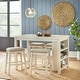 preview thumbnail 1 of 12, Lifestorey Tobias Storage Counter Height Pub Set Antique White/Beige