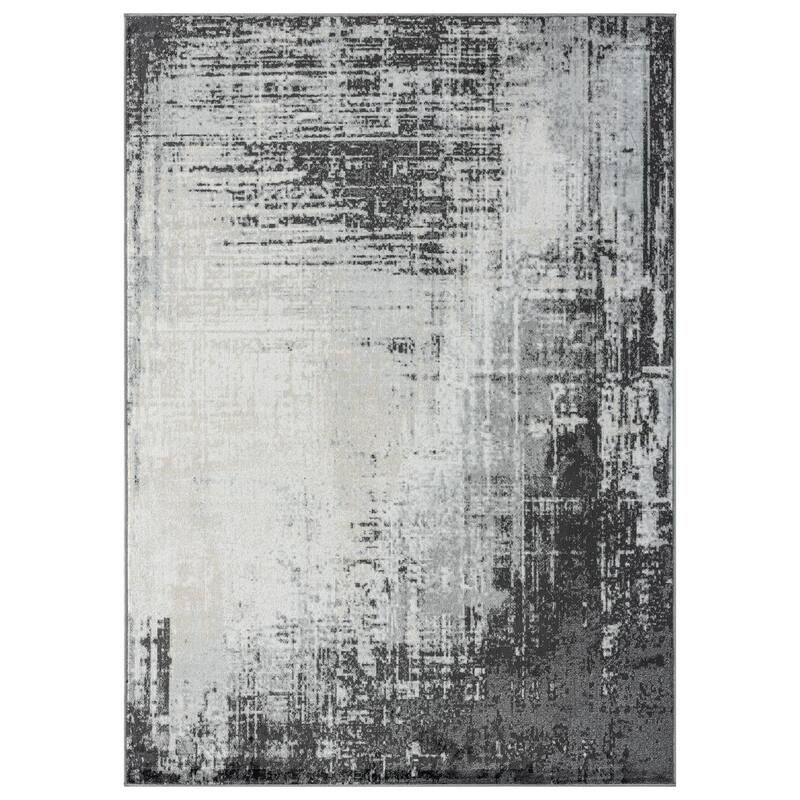 Luxe Weavers Modern Crosshatch Pattern Distressed Abstract Area Rug Carpet