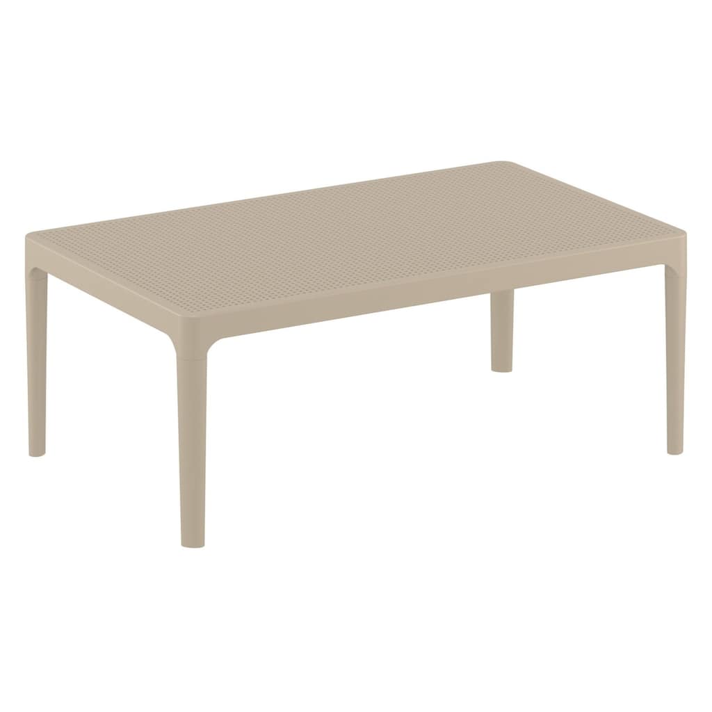 39.5" Taupe Brown Patio Solid Rectangular Lounge Coffee Table