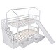 preview thumbnail 6 of 7, Twin over Twin House Bunk Bed with Storage Staircase, Two Drawers and Slide