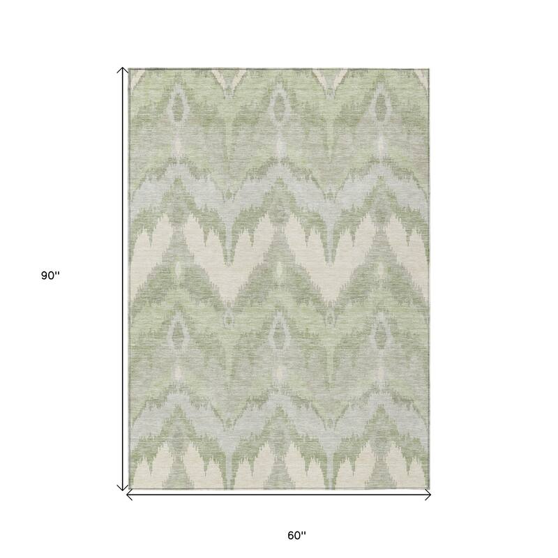 HomeRoots Ikat Transitional Rectangle Outdoor Rug