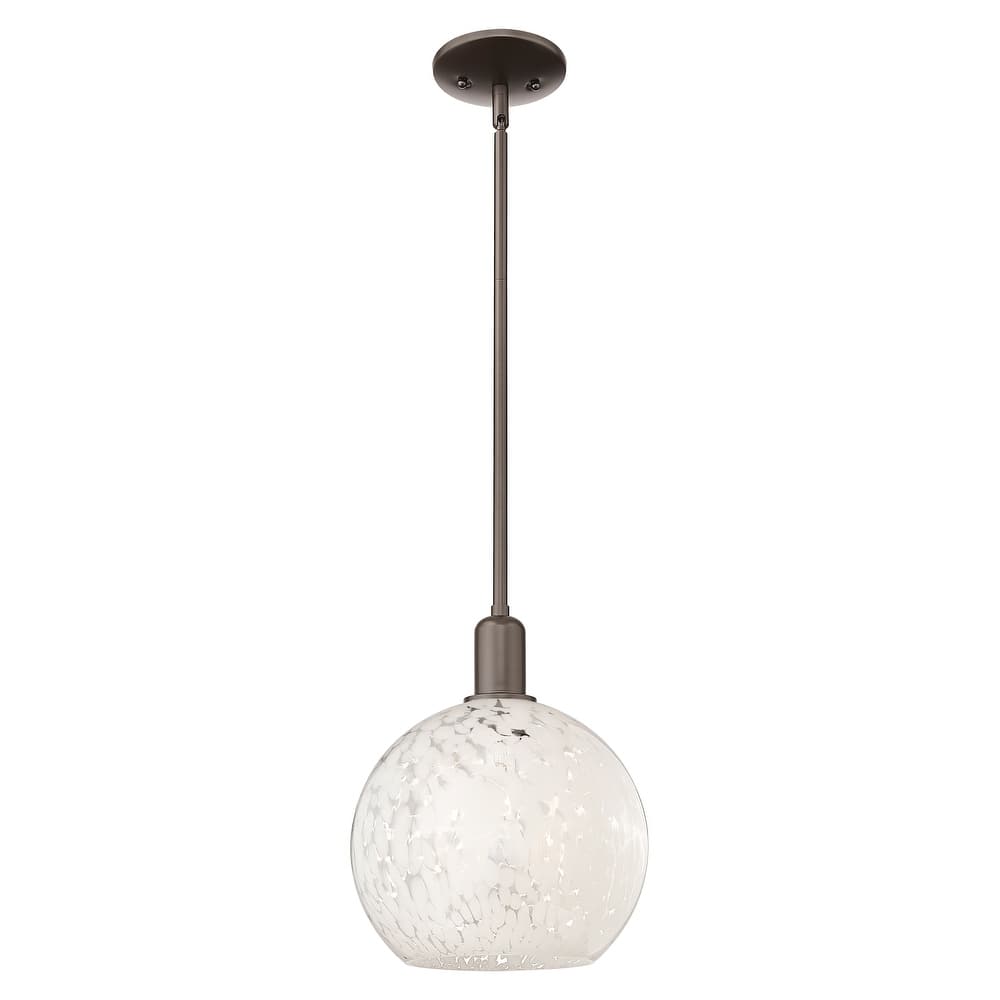 Innovations Lighting Endless Possibilities Arcadia - White Mouchette - 1 Light 10" Stem Hung Mini Pendant